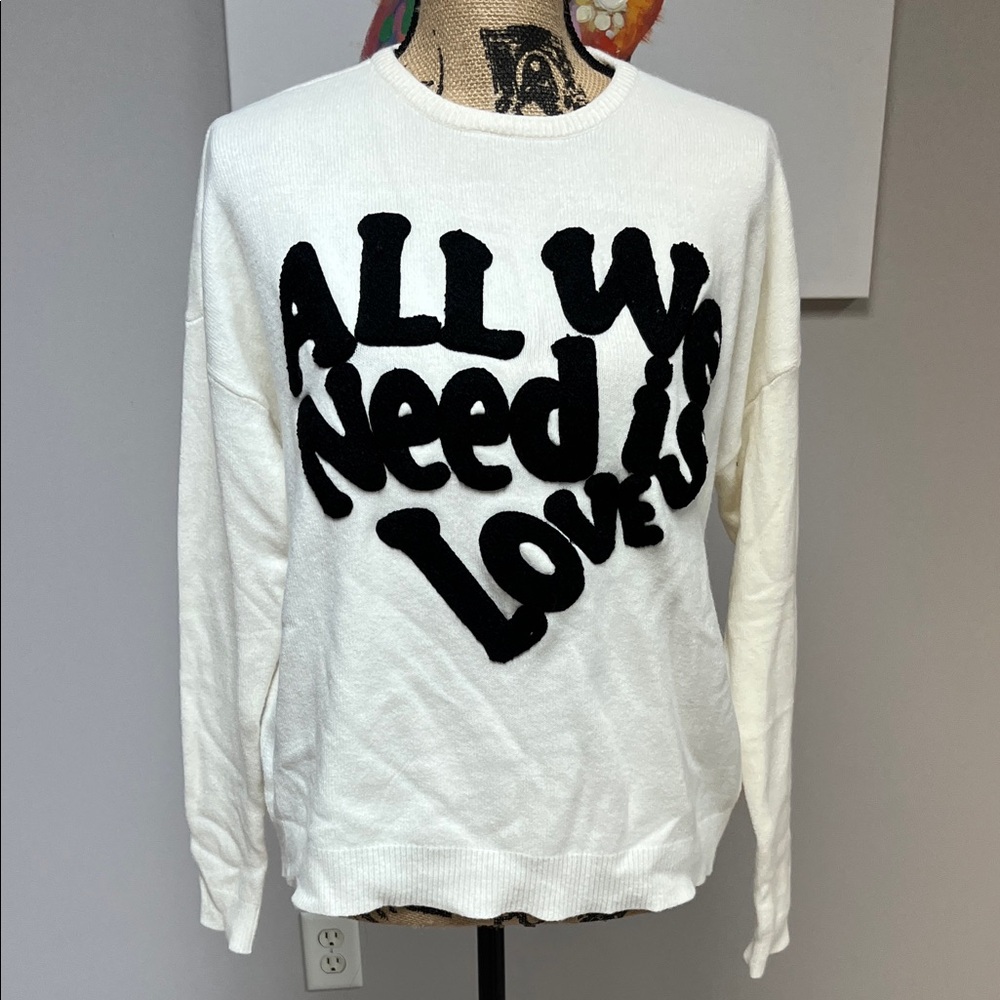 CHARLIE B White Sweater with Black Text